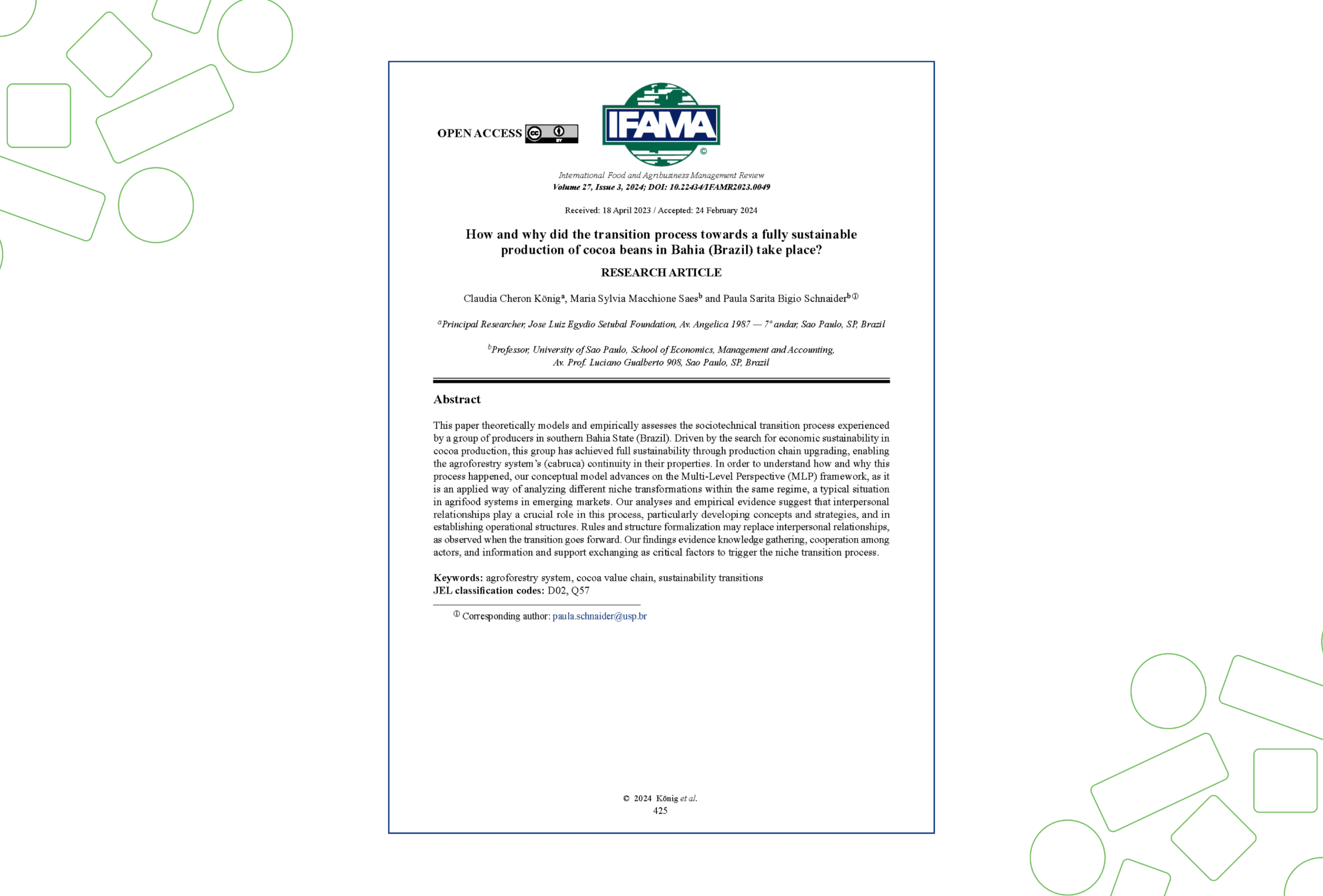 How and why did the transition process towards a fully sustainable production of cocoa beans in Bahia (Brazil) take place?